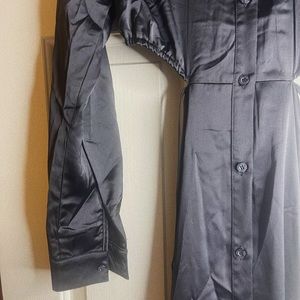 NastyGal Silk Collar Backless Dress